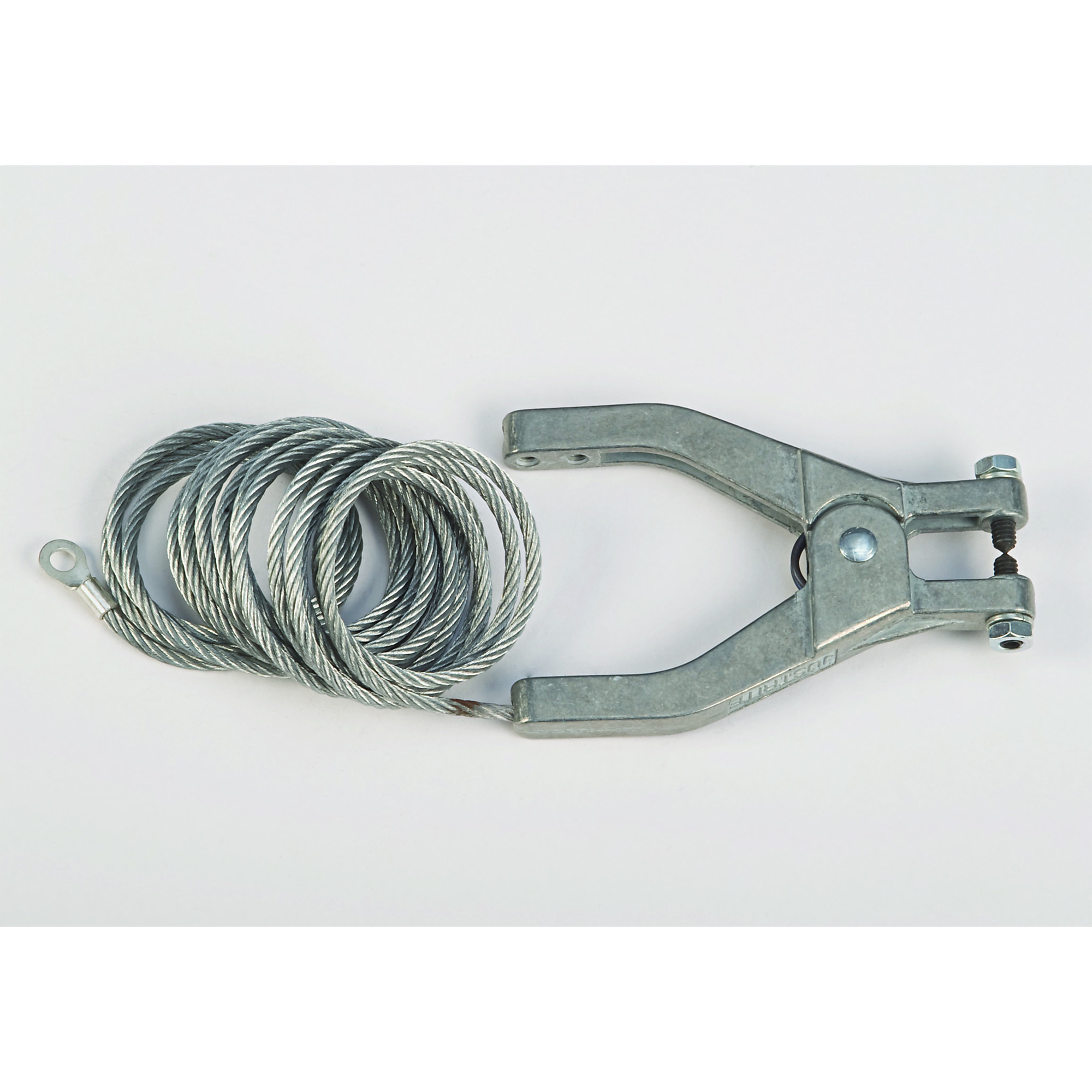 Justrite Antistatic Wire for Bonding/Grounding — 10ft. Coiled, Hand Clamp, 1/4in. Terminal, Model# 08496
